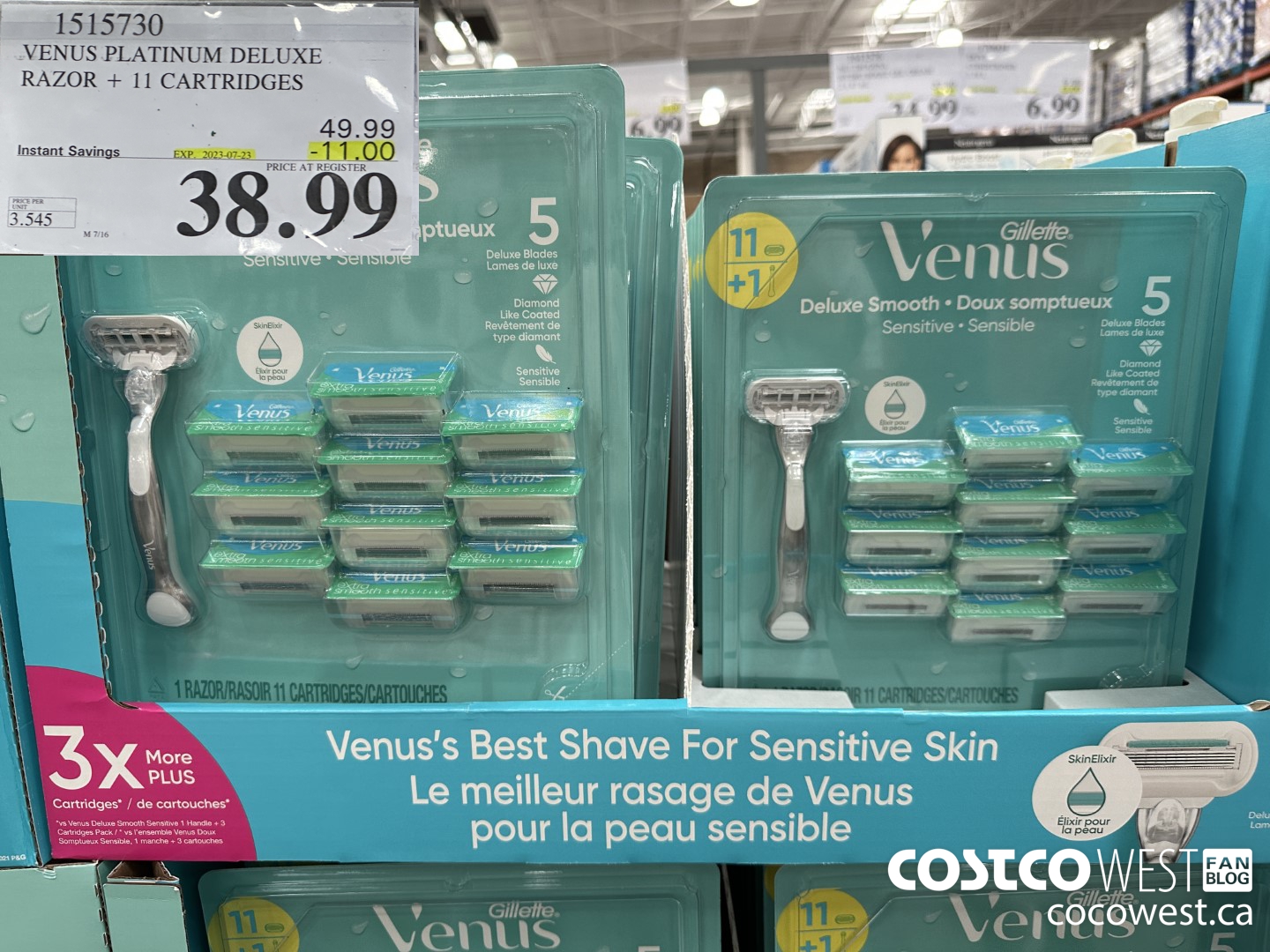 1515730 VENUS PLATINUM DELUXE RAZOR + 11 CARTRIDGES  ($11.00 INSTANT SAVINGS EXPIRES ON 2023-07-23) $38.99