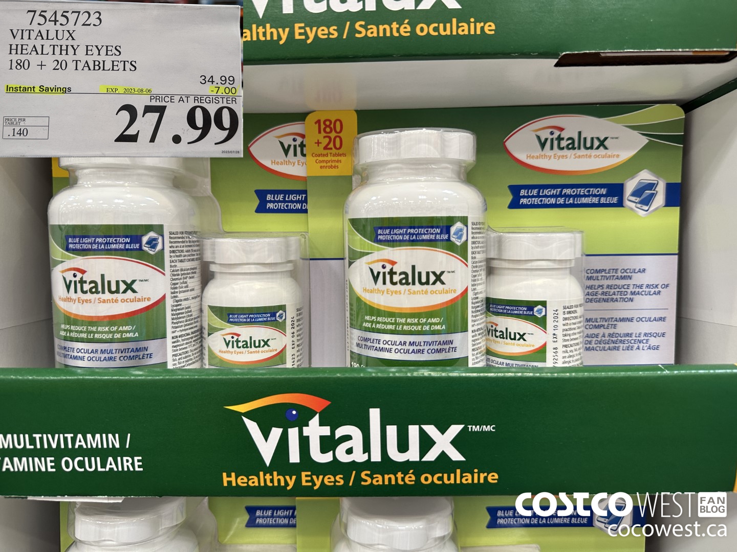 7545723 VITALUX HEALTHY EYES 180 + 20 TABLETS ($7.00 INSTANT SAVINGS EXPIRES ON 2023-08-06) $27.99