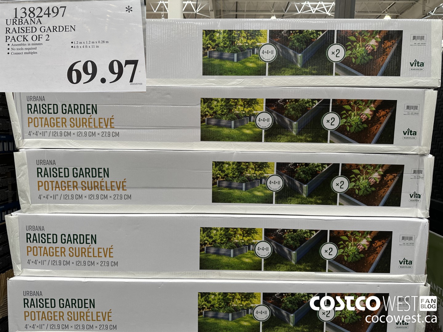 1382497 VITA RAISED GARDEN PACK OF 2  $69.97