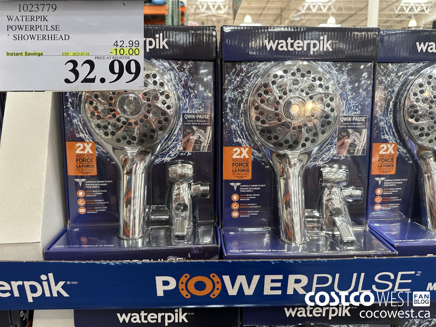 1023779 WATERPIK POWERPULSE SHOWERHEAD ($10.00 INSTANT SAVINGS EXPIRES ON 2023-07-16) $32.99