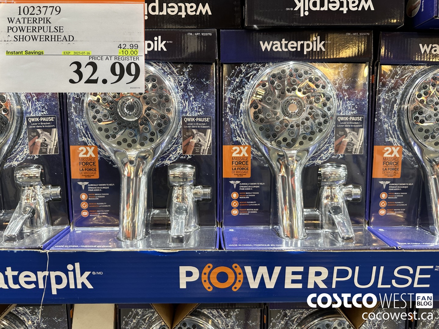 1023779 WATERPIK POWERPULSE SHOWERHEAD ($10.00 INSTANT SAVINGS EXPIRES ON 2023-07-16) $32.99