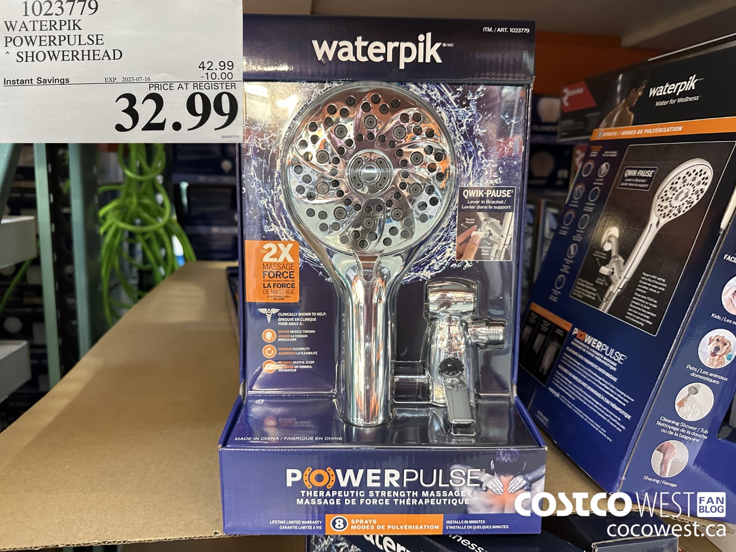 1023779 WATERPIK POWERPULSE SHOWERHEAD ($10.00 INSTANT SAVINGS EXPIRES ON 2023-07-16) $32.99