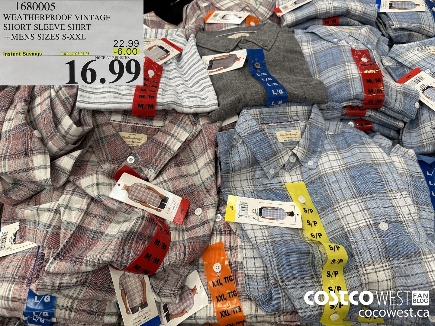 1680005 WEATHERPROOF VINTAGE SHORT SLEEVE SHIRT MENS SIZES S-XXL ($6.00 INSTANT SAVINGS EXPIRES ON 2023-07-23) $16.99