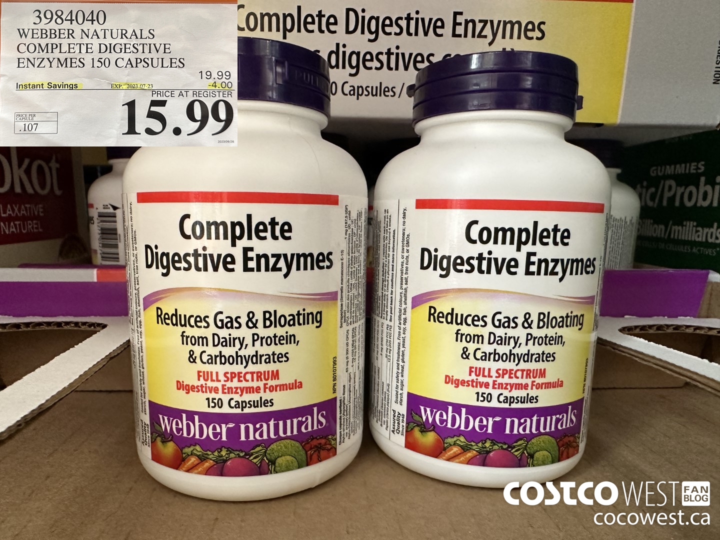 3984040 WEBBER NATURALS COMPLETE DIGESTIVE ENZYMES 150 CAPSULES ($4.00 INSTANT SAVINGS EXPIRES ON 2023-07-23) $15.99