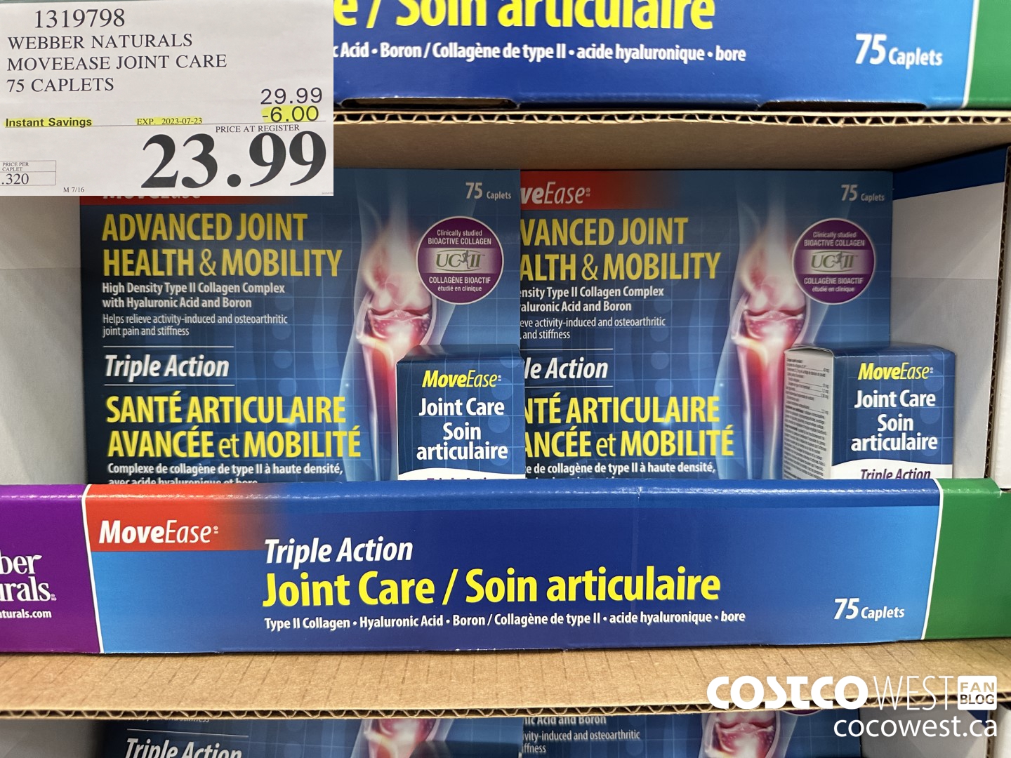 1319798 WEBBER NATURALS MOVEEASE TRIPLE ACTION JOINT 75 CAPLETS ($6.00 INSTANT SAVINGS EXPIRES ON 2023-07-23) $23.99