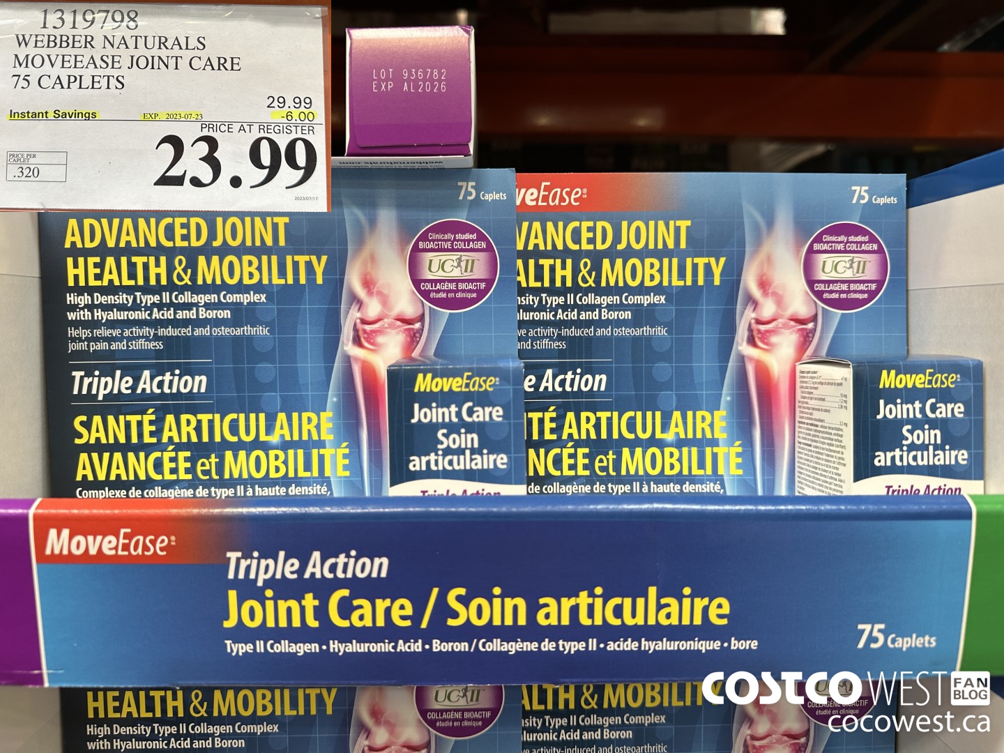 1319798 WN MOVEEASE TRIPLE ACTION JOINT 75 CAPLETS ($6.00 INSTANT SAVINGS EXPIRES ON 2023-07-23) $23.99