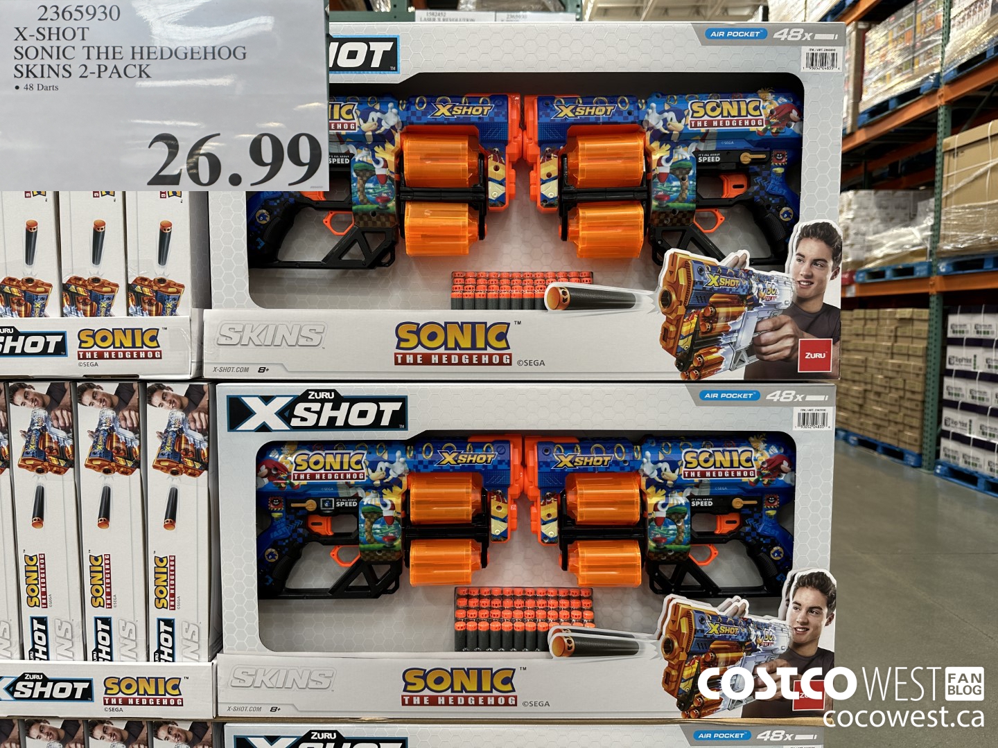 2365930 X-SHOT SONIC THE HEDGEHOG SKINS 2-PACK $26.99