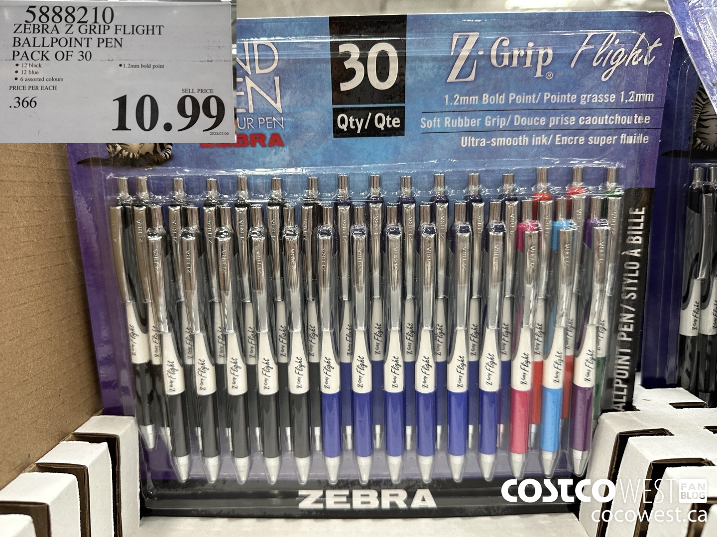 5888210 ZEBRA Z GRIP FLIGHT PENS PACK OF 30 $10.99