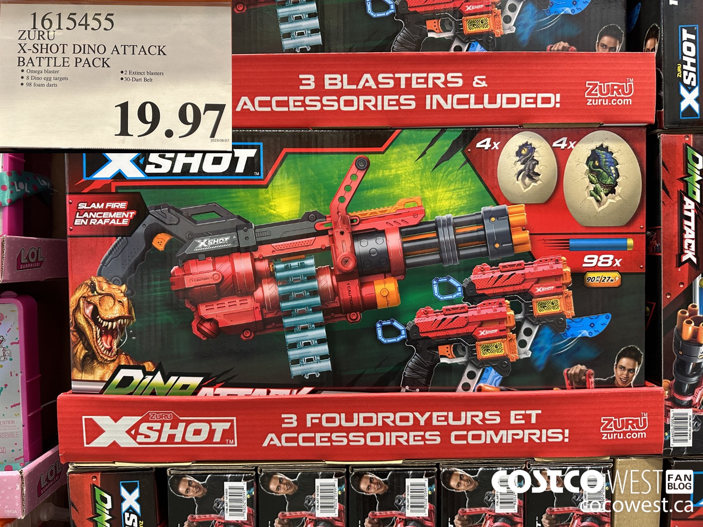 1615455 ZURU X-SHOT DINO ATTACK BATTLE PACK $19.97