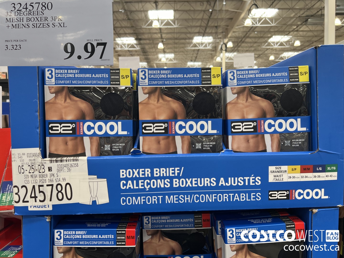 3245780 32 DEGREES MESH BOXER 3PK MENS SIZES S-XL $9.97