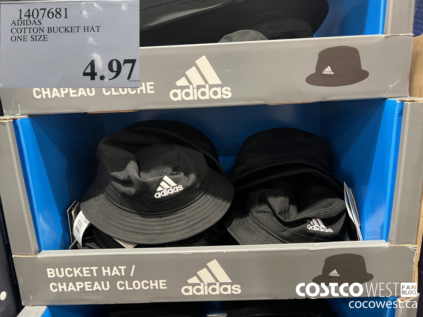 1407681 ADIDAS COTTON BUCKET HAT ONE SIZE $4.97