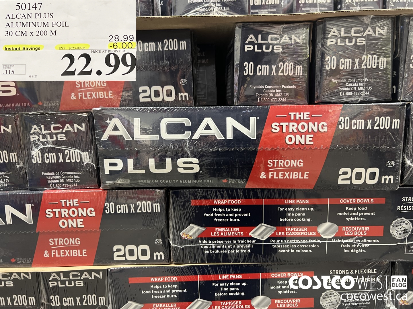 50147 ALCAN PLUS ALUMINUM FOIL 30 cm x 200 m ($6.00 INSTANT SAVINGS EXPIRES ON 2023-09-03) $22.99
