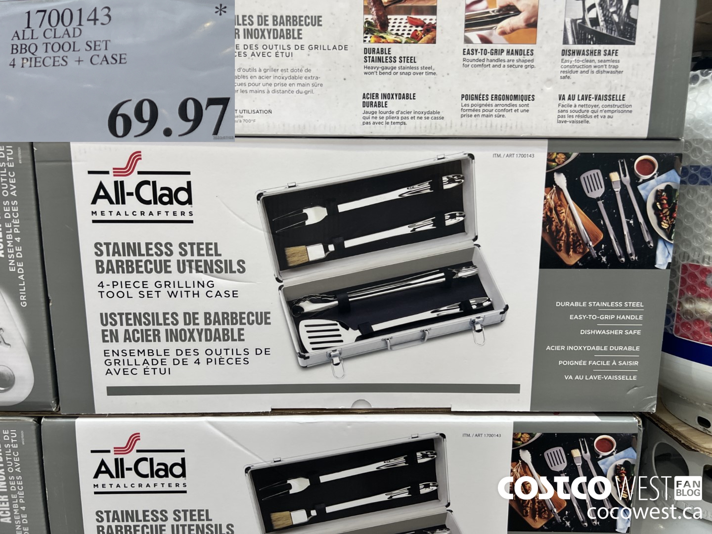 1700143 ALL CLAD BBQ TOOL SET 4 PIECES + CASE $69.97