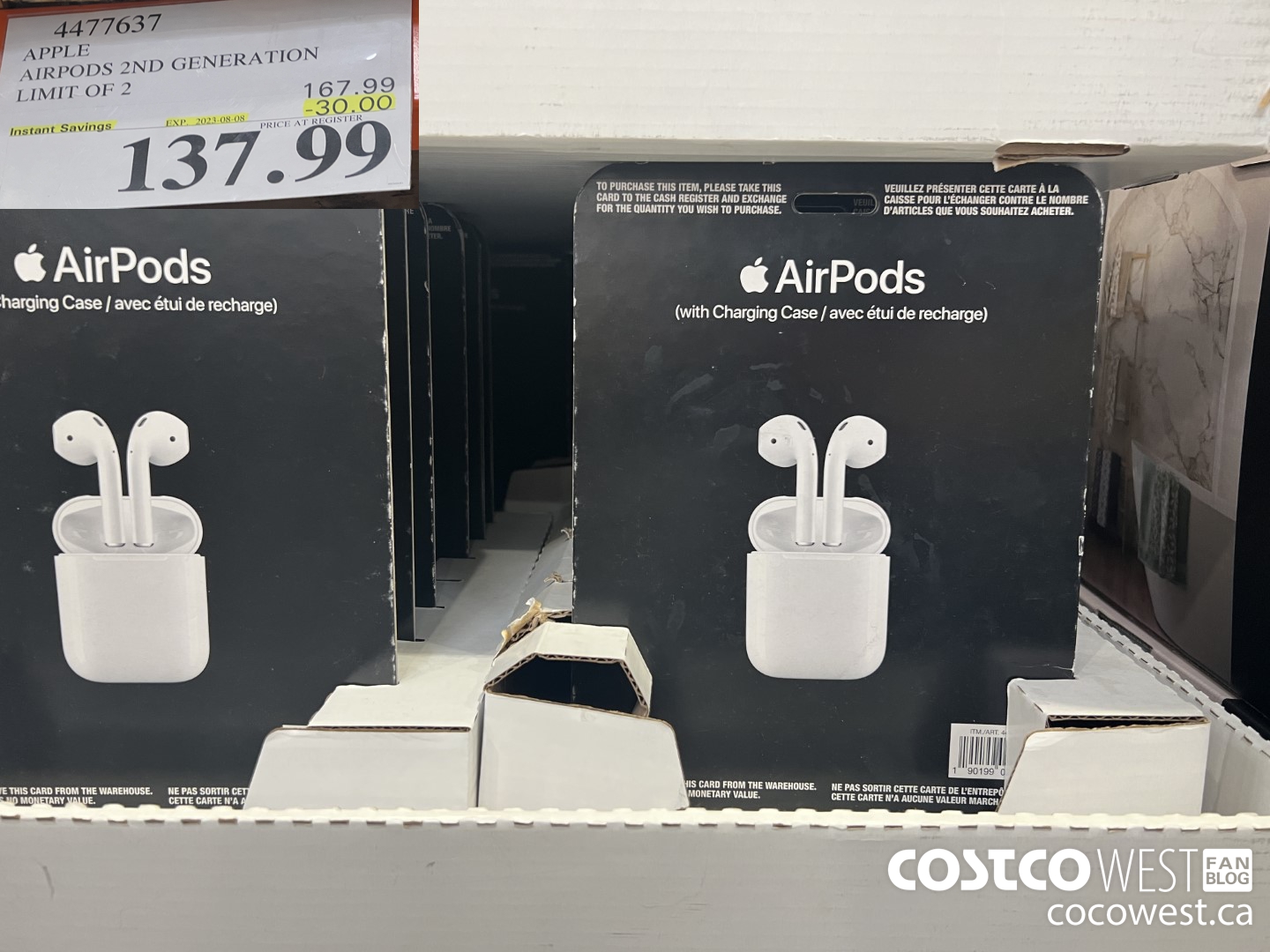 4477637 APPLE AIRPODS 2ND GENERATION ($30.00 INSTANT SAVINGS EXPIRES ON 2023-08-08) $137.99