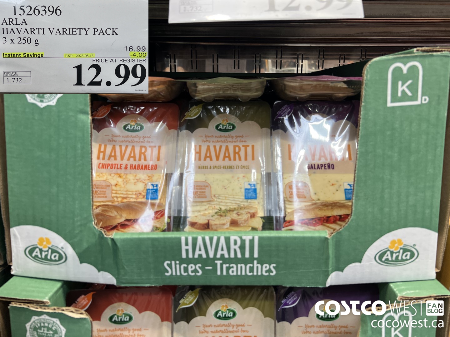 1526396 ARLA HAVARTI VARIETY PACK 3 X 250 G ($3.50 INSTANT SAVINGS EXPIRES ON 2023-08-13) $12.99