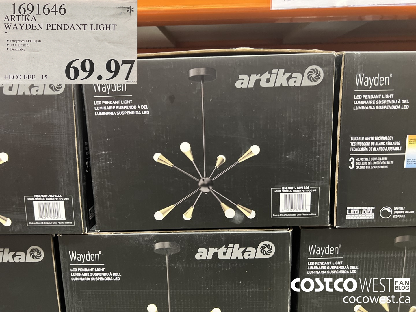 1691646 ARTIKA WAYDEN LED PENDANT LIGHT $69.97