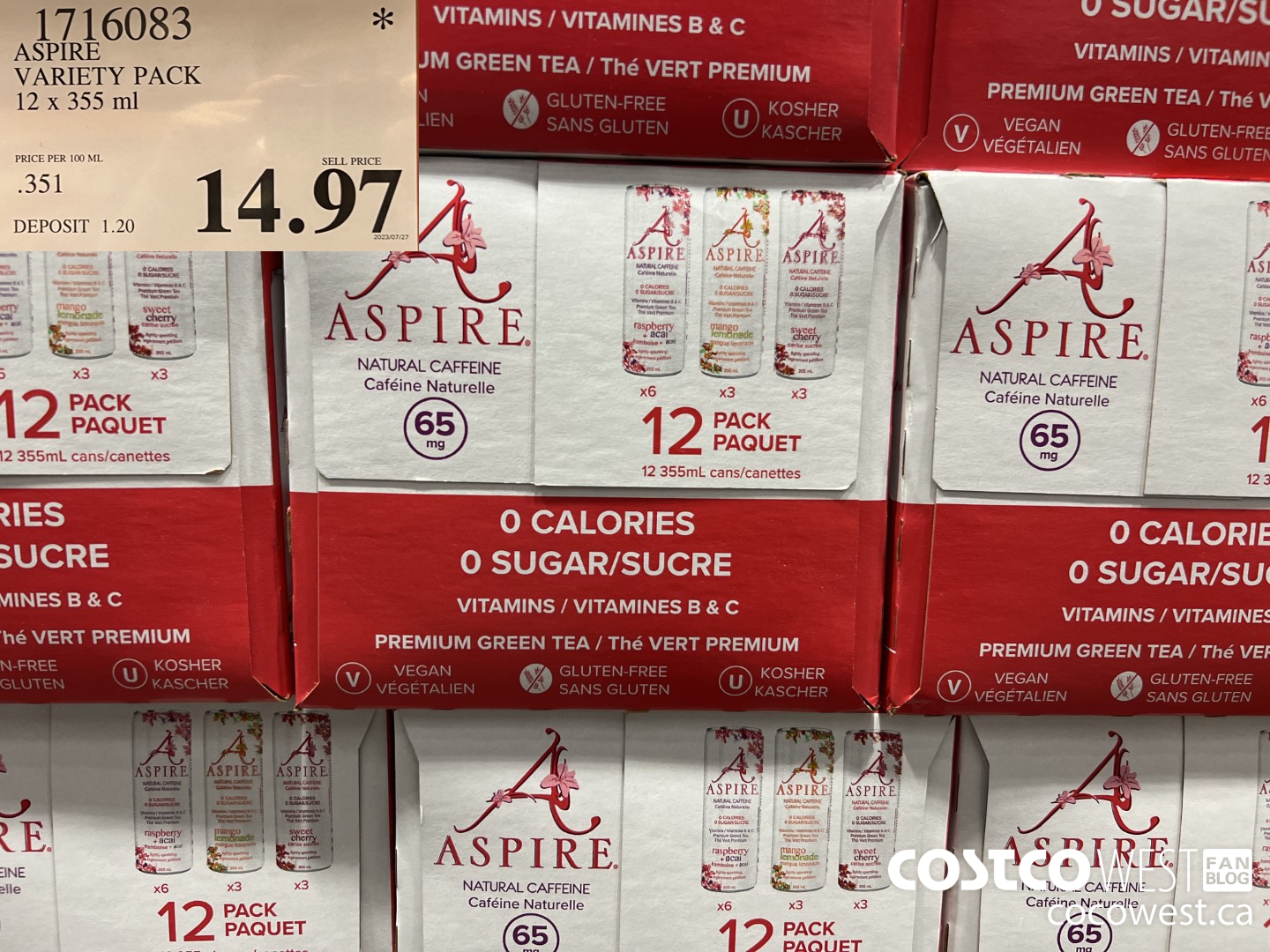 1716083 ASPIRE VARIETY PACK 12 X 355 ML $14.97