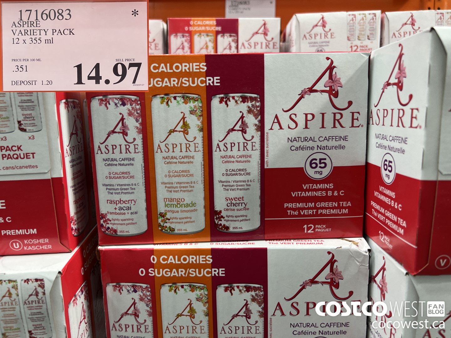 1716083 ASPIRE VARIETY PACK 12 X 355 ML $14.97