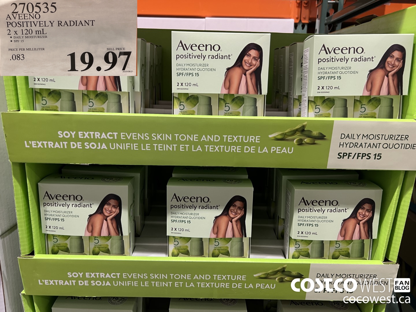 270535 AVEENO POSITIVELY RADIANT 2 X 120 ML $19.97