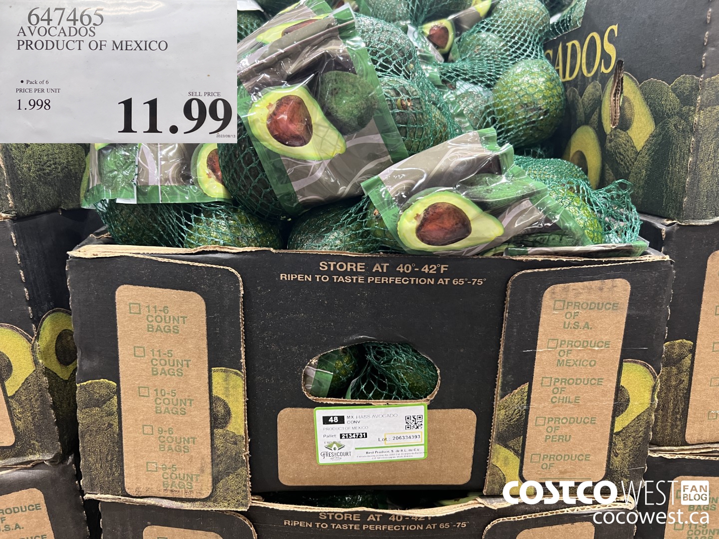 647465 AVOCADOS PRODUCT OF MEXICO $11.99