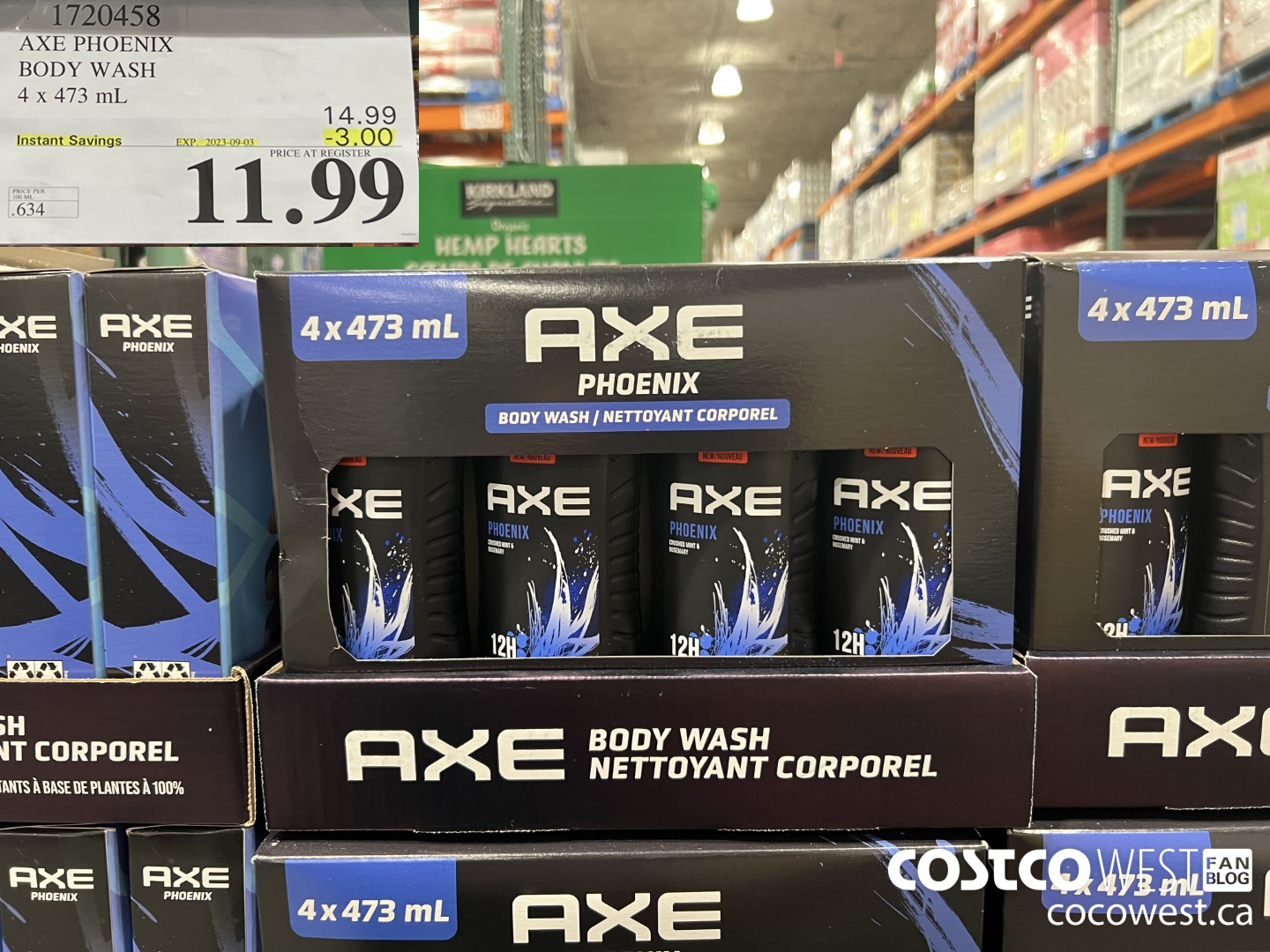 1720458 AXE PHOENIX BODY WASH 4 X 473 ML ($3.00 INSTANT SAVINGS EXPIRES ON 2023-09-03) $11.99