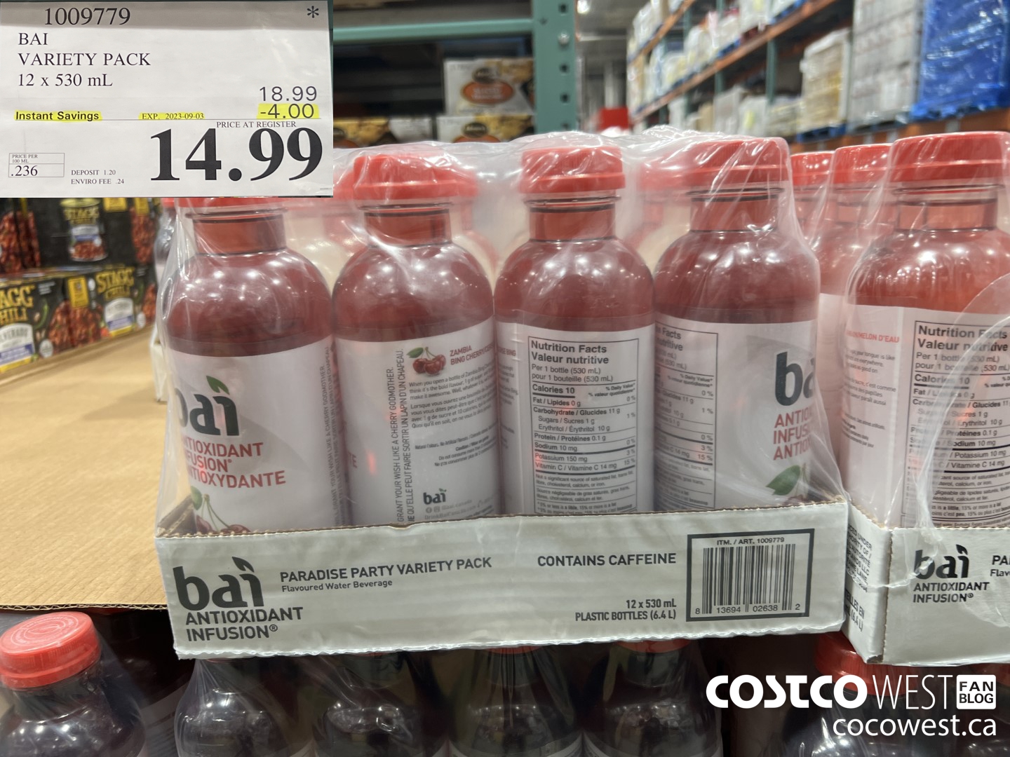 1009779 BAI VARIETY PACK 12 X 530 ML ($4.00 INSTANT SAVINGS EXPIRES ON 2023-09-03) $14.99