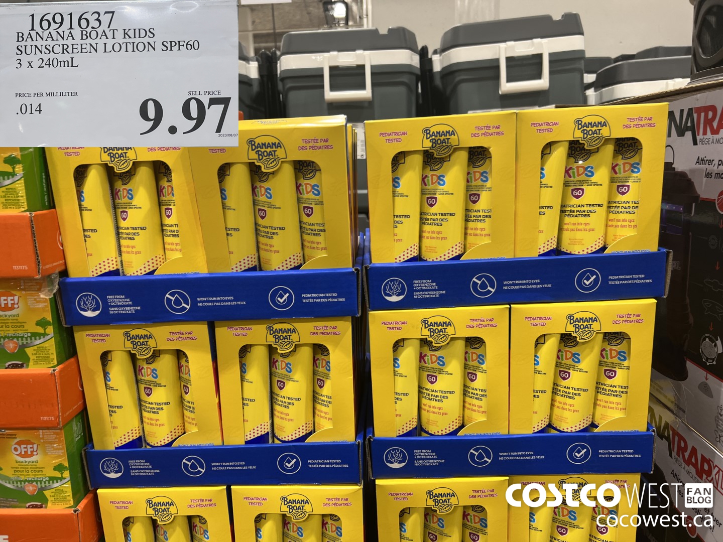 1691637 BANANA BOAT KIDS SUNSCREEN LOTION SPF60 3 x 240mL $9.97