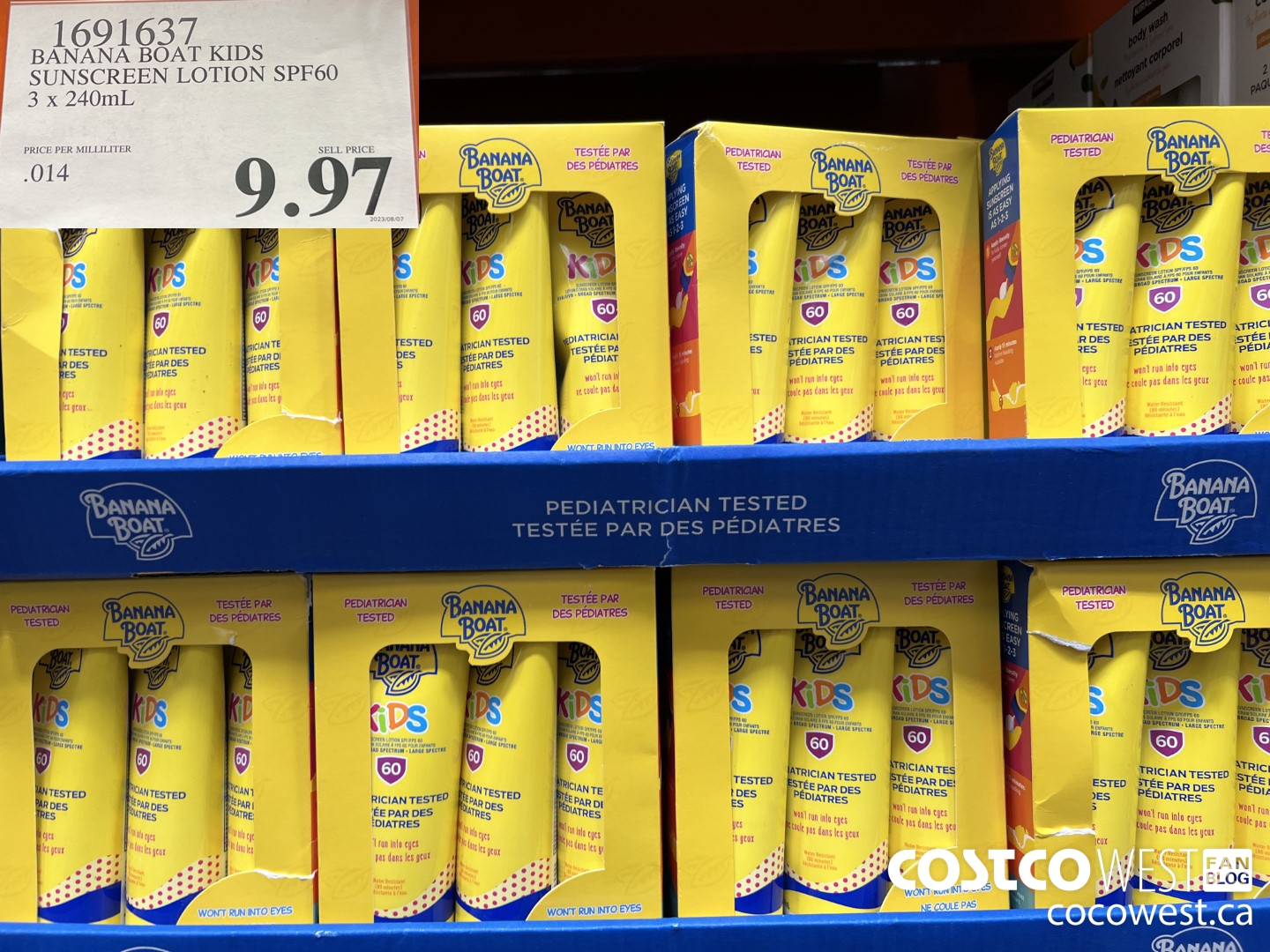 1691637 BANANA BOAT KIDS SUNSCREEN LOTION SPF60 3 x 240mL $9.97