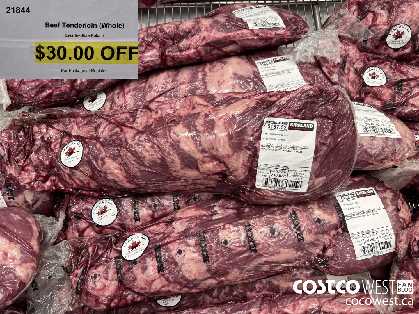 21844 BEEF TENDERLOIN WHOLE ($30.00 INSTANT SAVINGS)