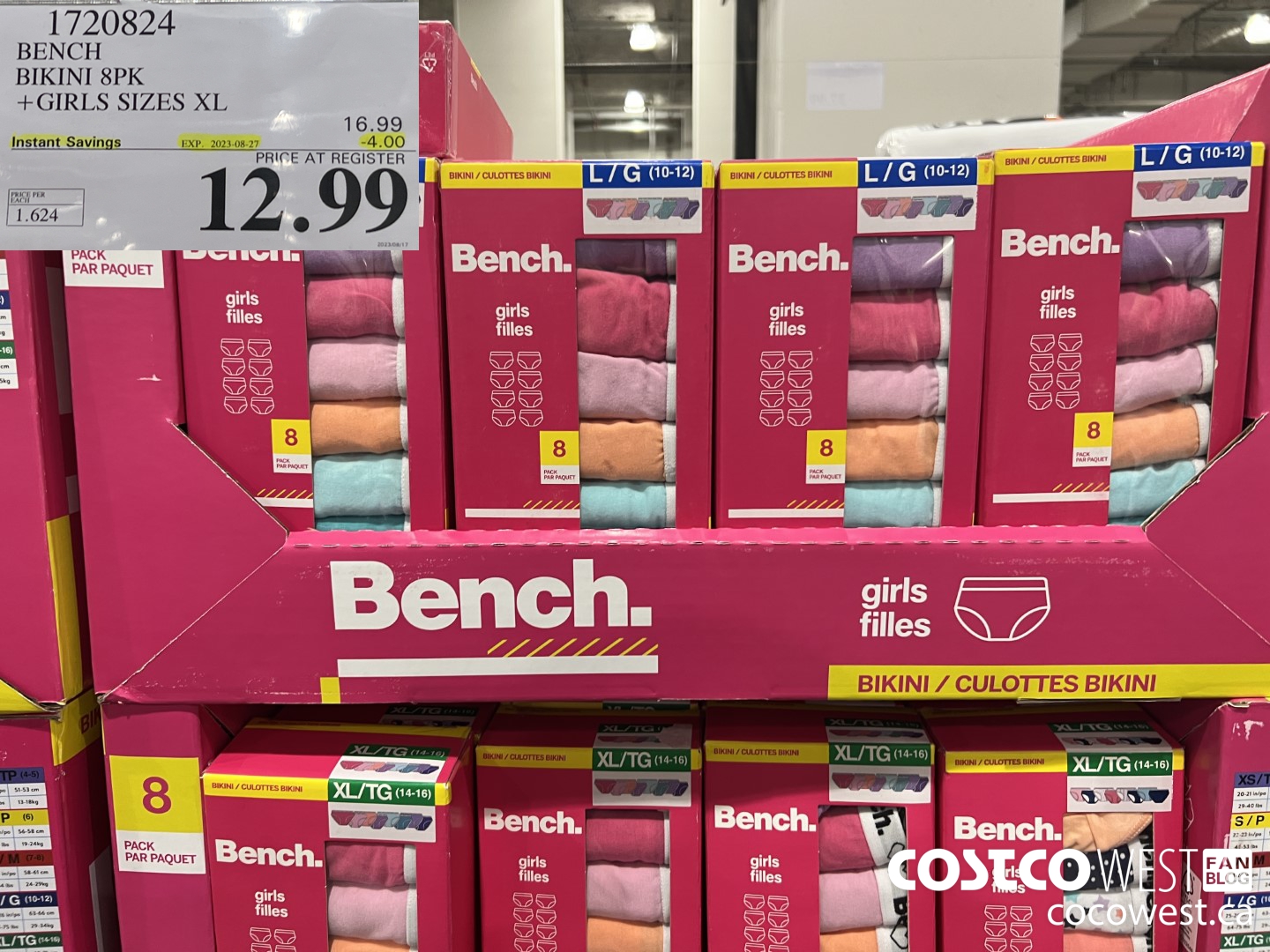 1720824 BENCH BIKINI 8PK GIRLS SIZES XL ($4.00 INSTANT SAVINGS EXPIRES ON 2023-08-27) $12.99