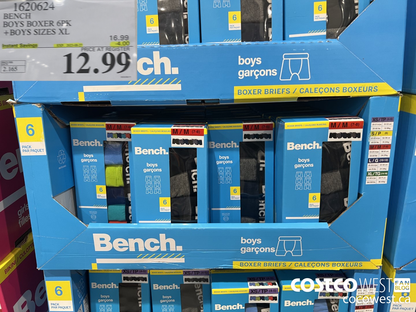 1620624 BENCH BOYS BOXER 6PK BOYS SIZES XS-XL ($4.00 INSTANT SAVINGS EXPIRES ON 2023-08-27) $12.99