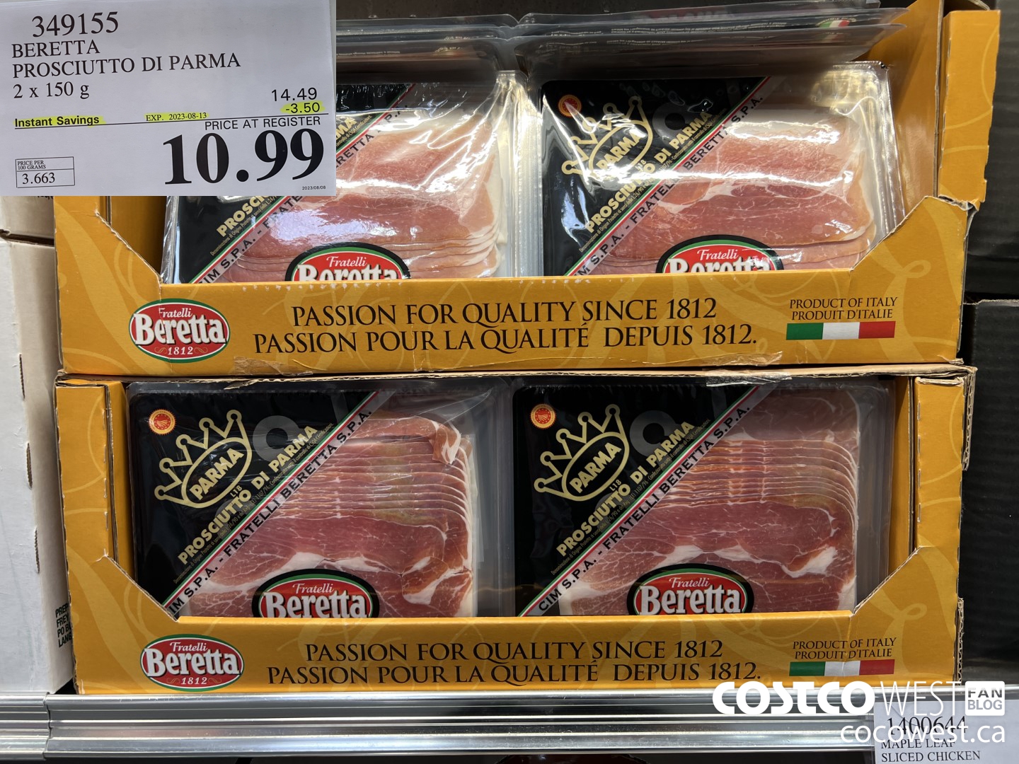 349155 BERETTA PROSCIUTTO DI PARMA 2 x 150 g ($3.50 INSTANT SAVINGS EXPIRES ON 2023-08-13) $10.99