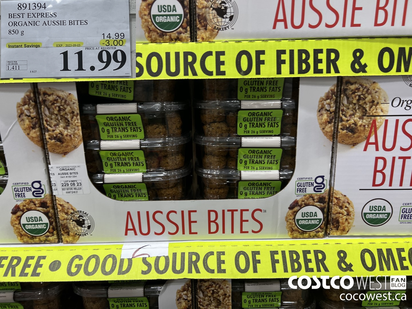 891394 BEST EXPRESS ORGANIC AUSSIE BITES 850 g ($3.00 INSTANT SAVINGS EXPIRES ON 2023-09-03) $11.99