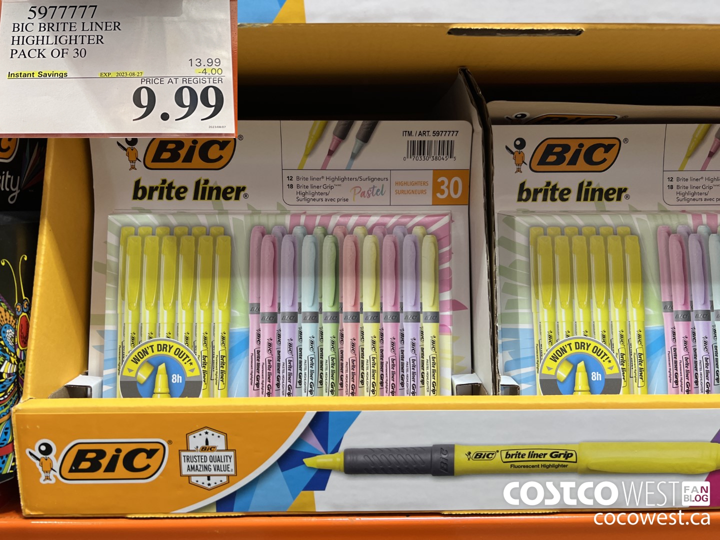 5977777 BIC BRITELINER HIGHLIGHTERS PACK OF 30 ($4.00 INSTANT SAVINGS EXPIRES ON 2023-08-27) $9.99