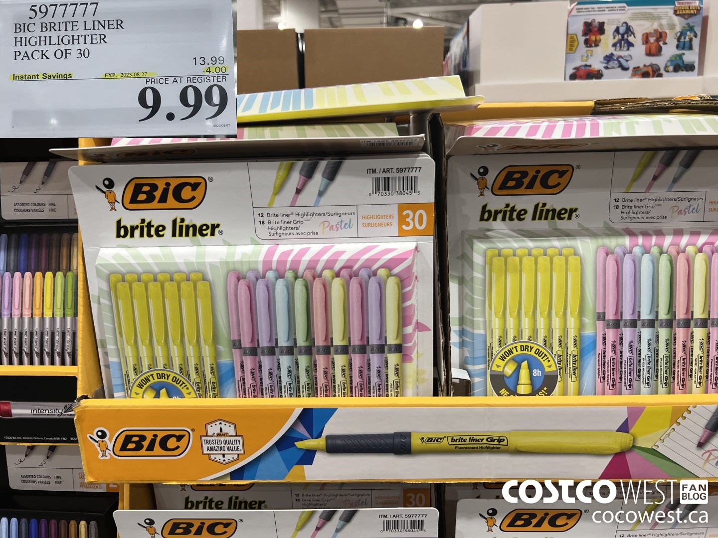 5977777 BIC BRITELINER HIGHLIGHTERS PACK OF 30 ($4.00 INSTANT SAVINGS EXPIRES ON 2023-08-27) $9.99
