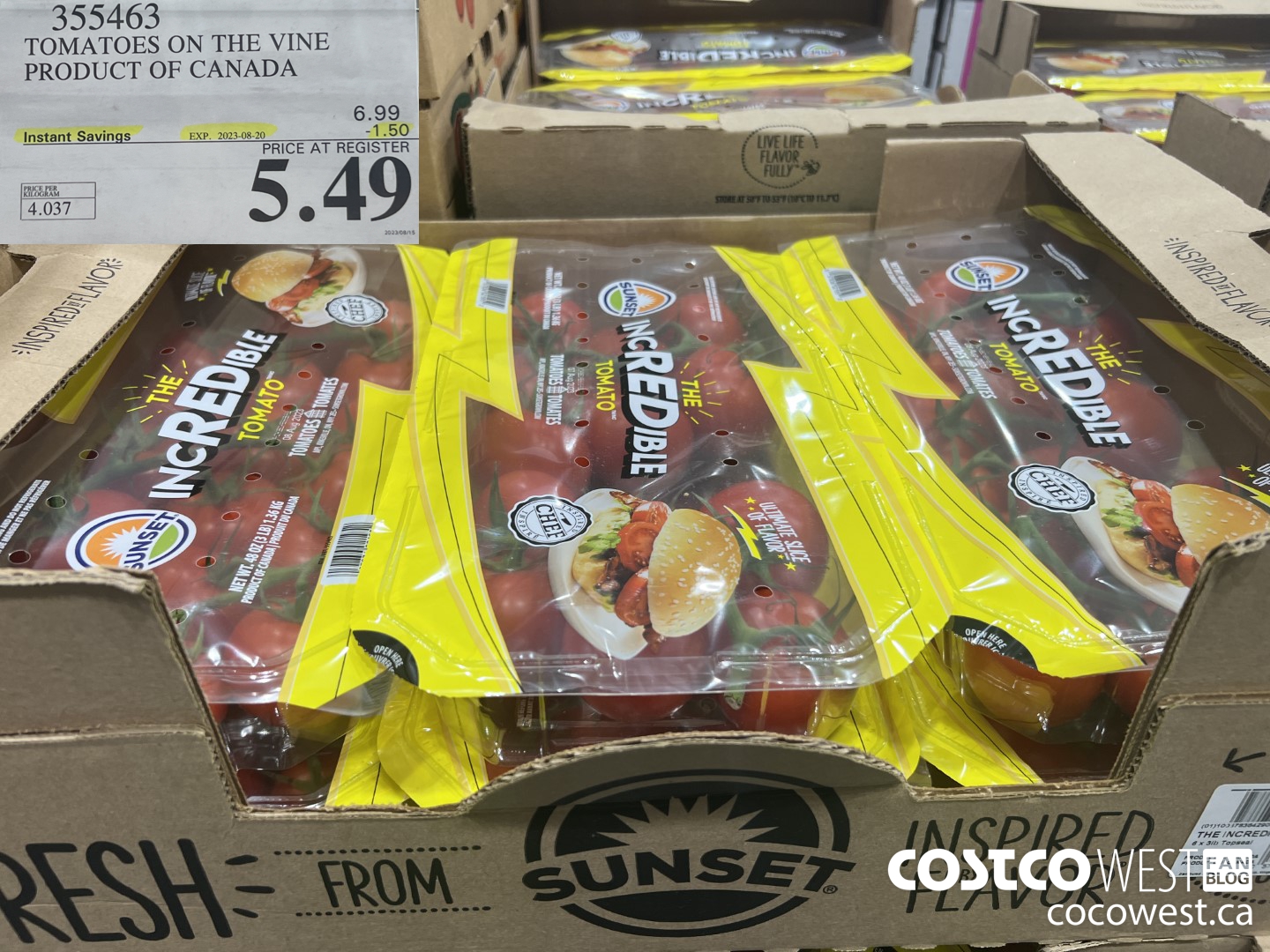 355463 BIG TASTE TOMATOES ON THE VINE PRODUCT OF CANADA ($1.50 INSTANT SAVINGS EXPIRES ON 2023-08-20) $5.49