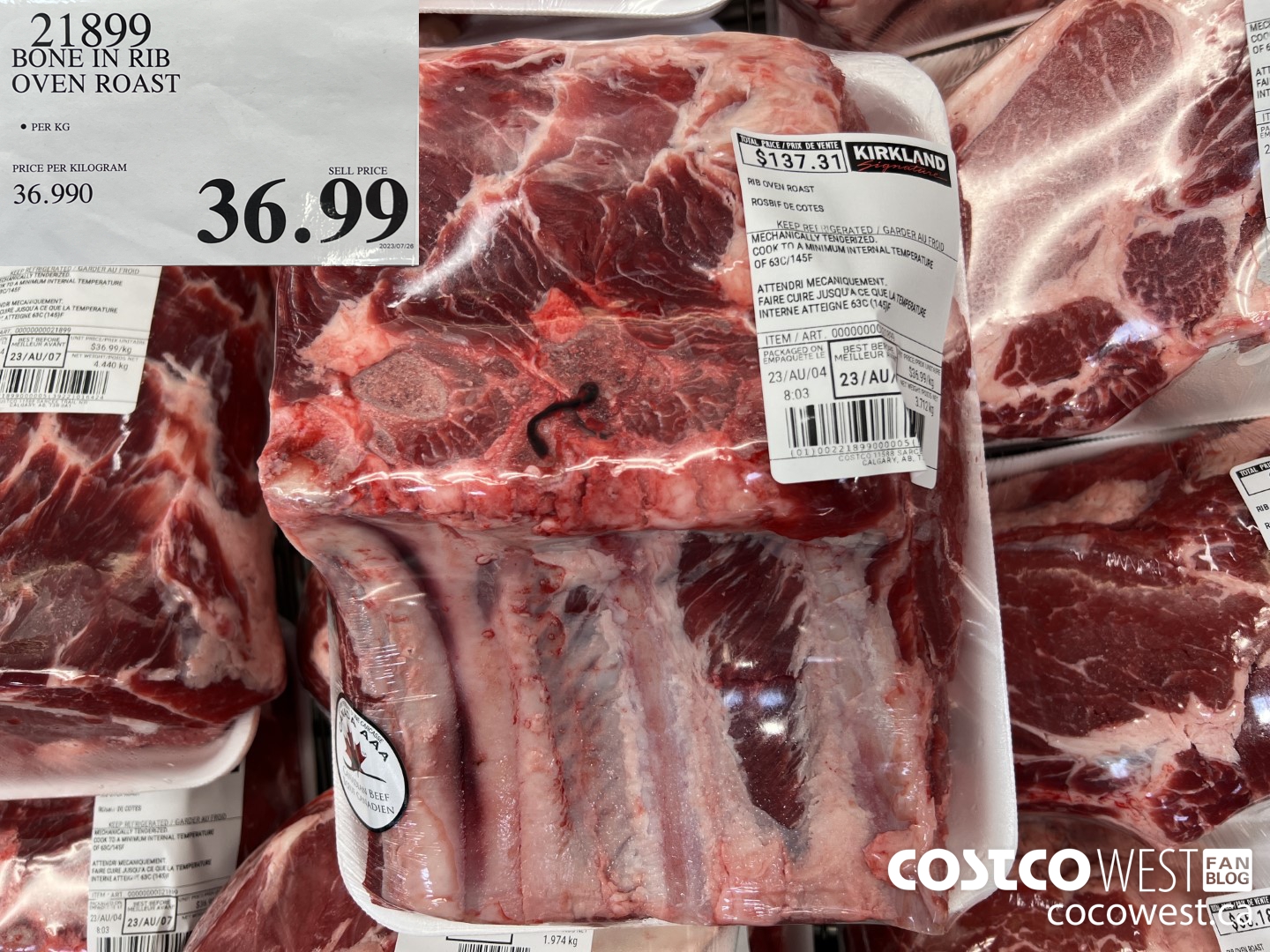 21899 BONE IN RIB OVEN ROAST $36.99