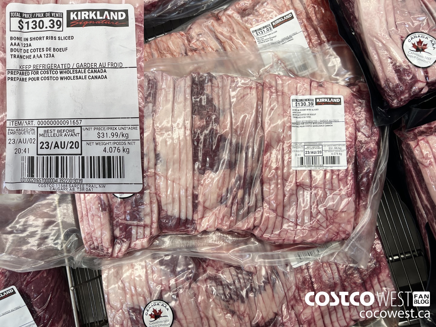 91657 BONE IN SHORT RIBS SLICED AAA 123A $31.99