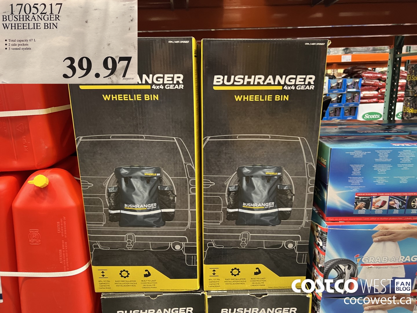 1705217 BUSHRANGER WHEELIE BIN $39.97