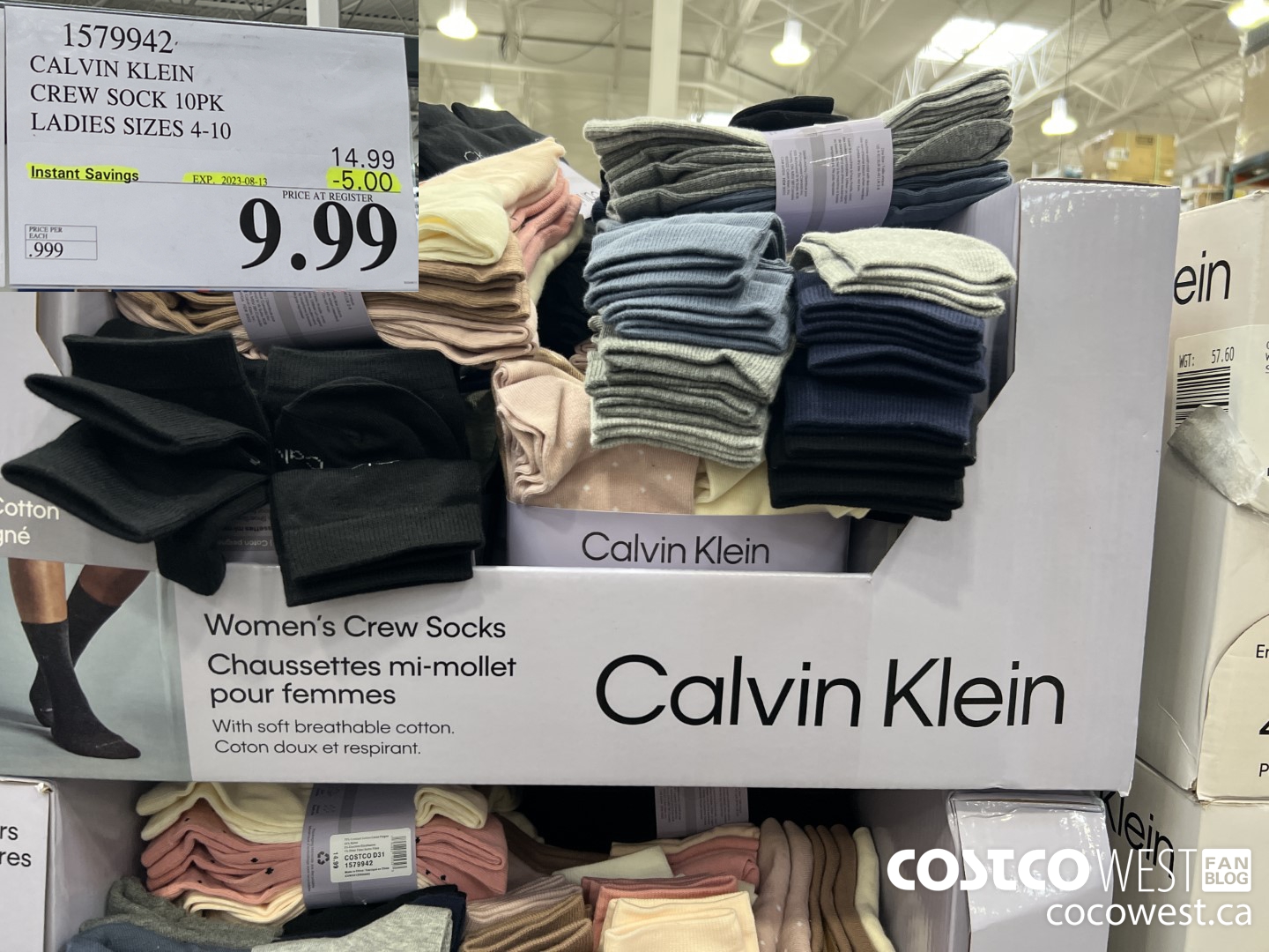 1579942 CALVIN KLEIN CREW SOCK 10PK LADIES SIZES 4-10 ($5.00 INSTANT SAVINGS EXPIRES ON 2023-08-13) $9.99