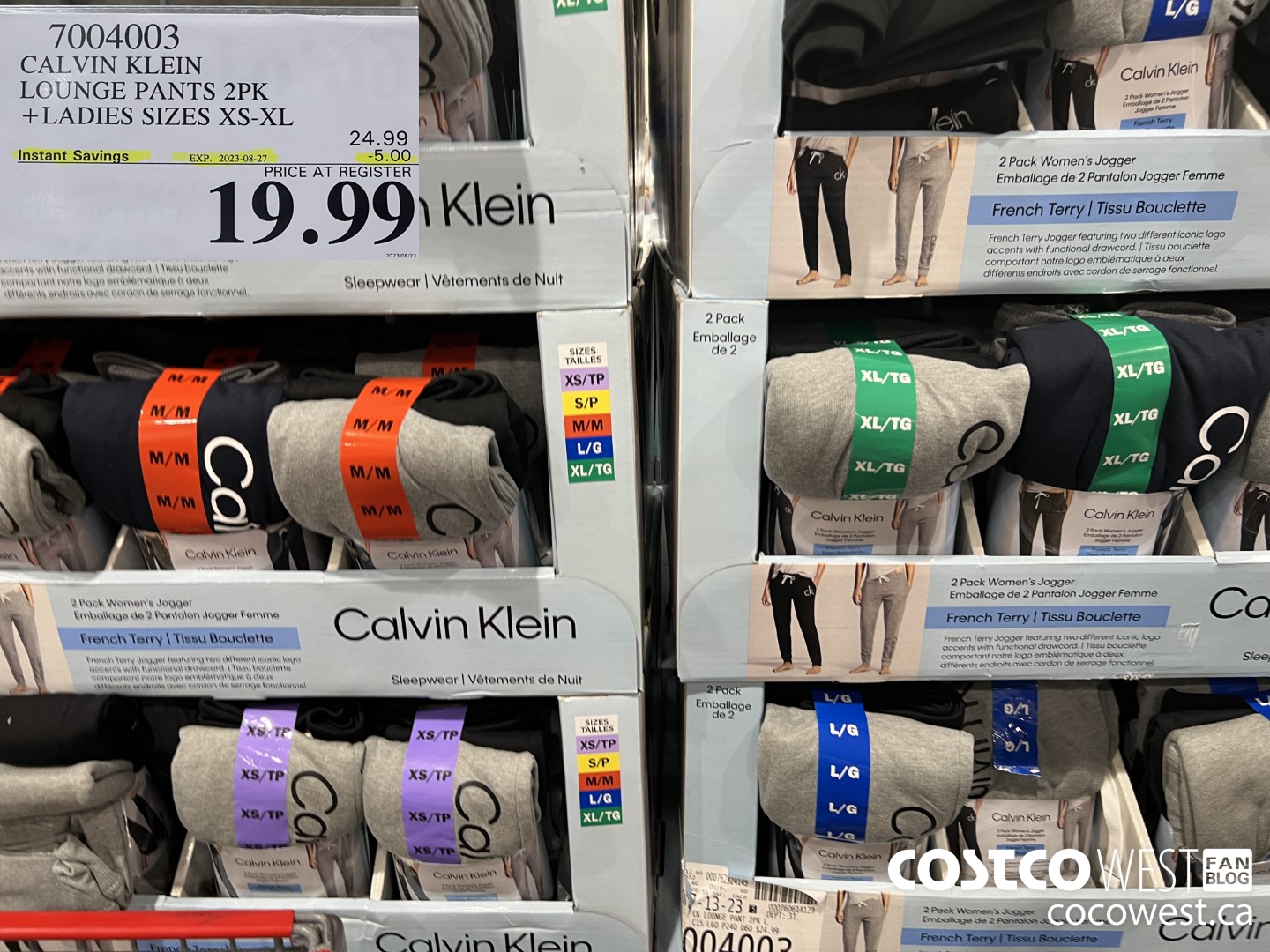 7004003 CALVIN KLEIN LOUNGE PANTS 2PK LADIES SIZES XS-XL ($5.00 INSTANT SAVINGS EXPIRES ON 2023-08-27) $19.99