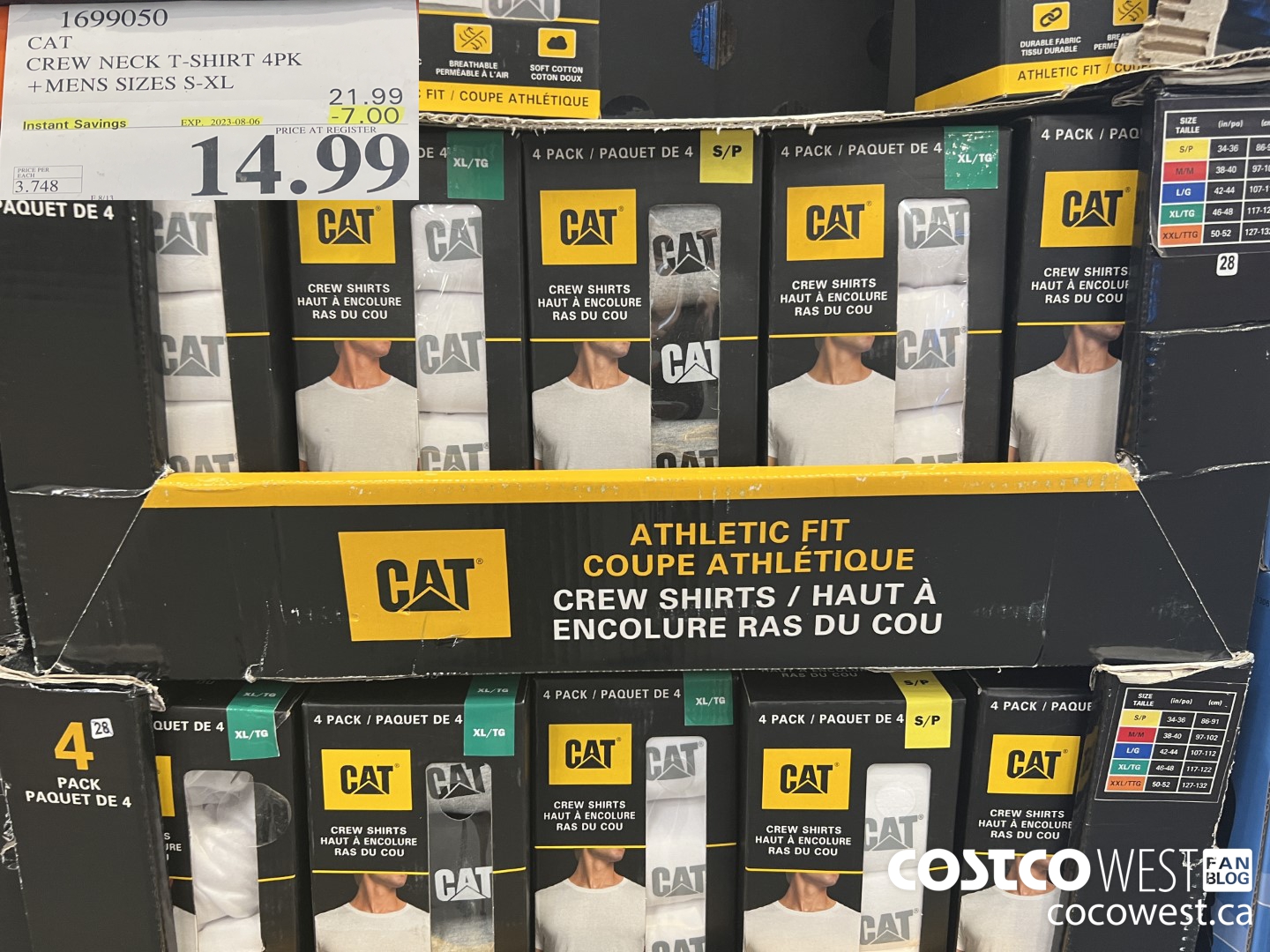 1699050 CAT CREW NECK T-SHIRT 4PK MENS SIZES S-XL ($7.00 INSTANT SAVINGS EXPIRES ON 2023-08-06) $14.99