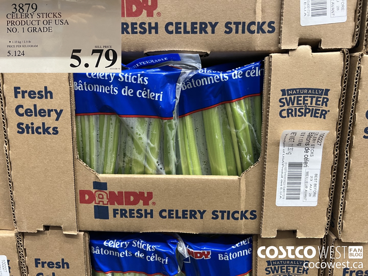 3879 CELERY STICKS PRODUCT OF USA NO. 1 GRADE $5.79