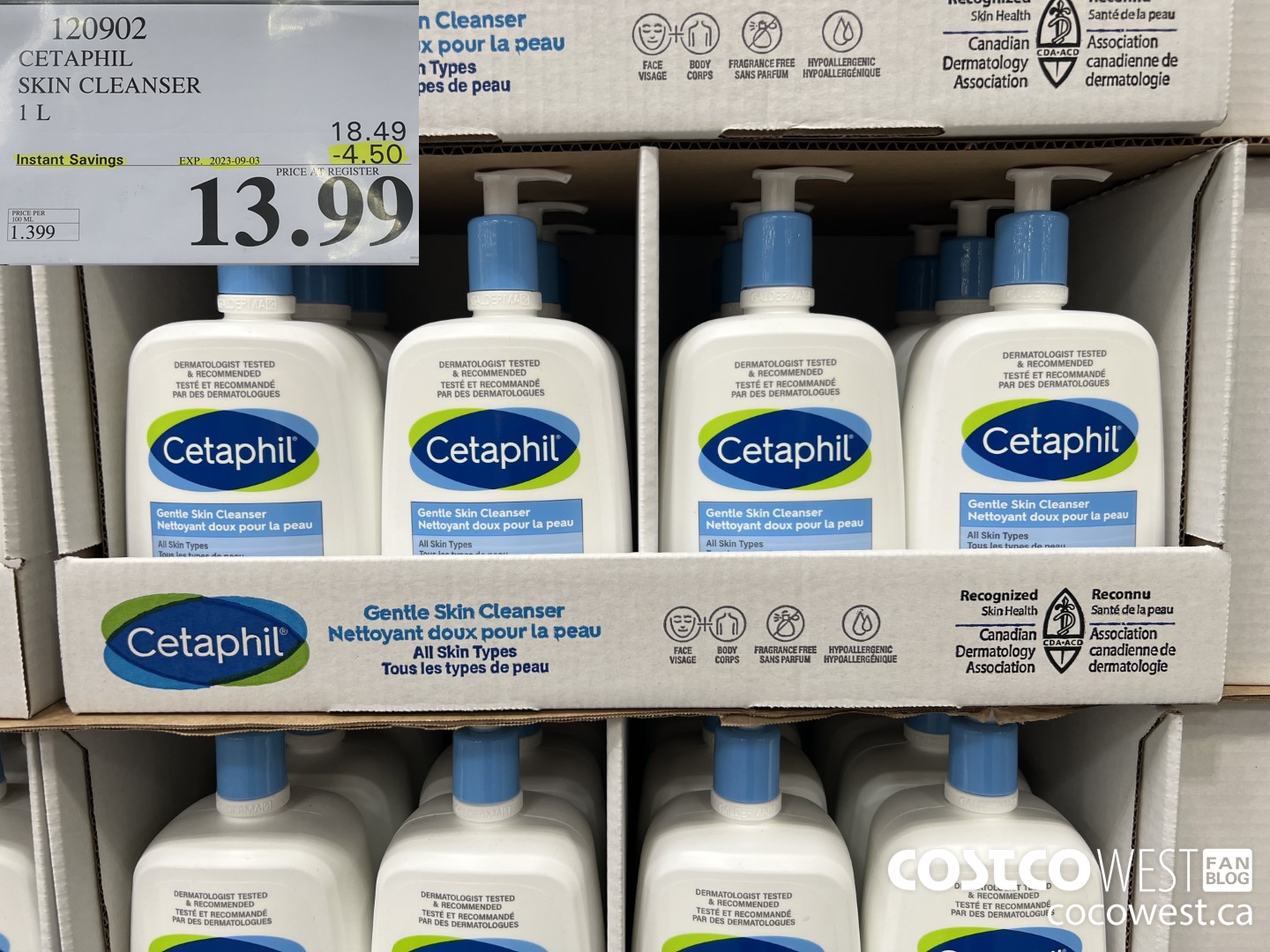 120902 CETAPHIL SKIN CLEANSER 1L ($4.50 INSTANT SAVINGS EXPIRES ON 2023-09-03) $13.99