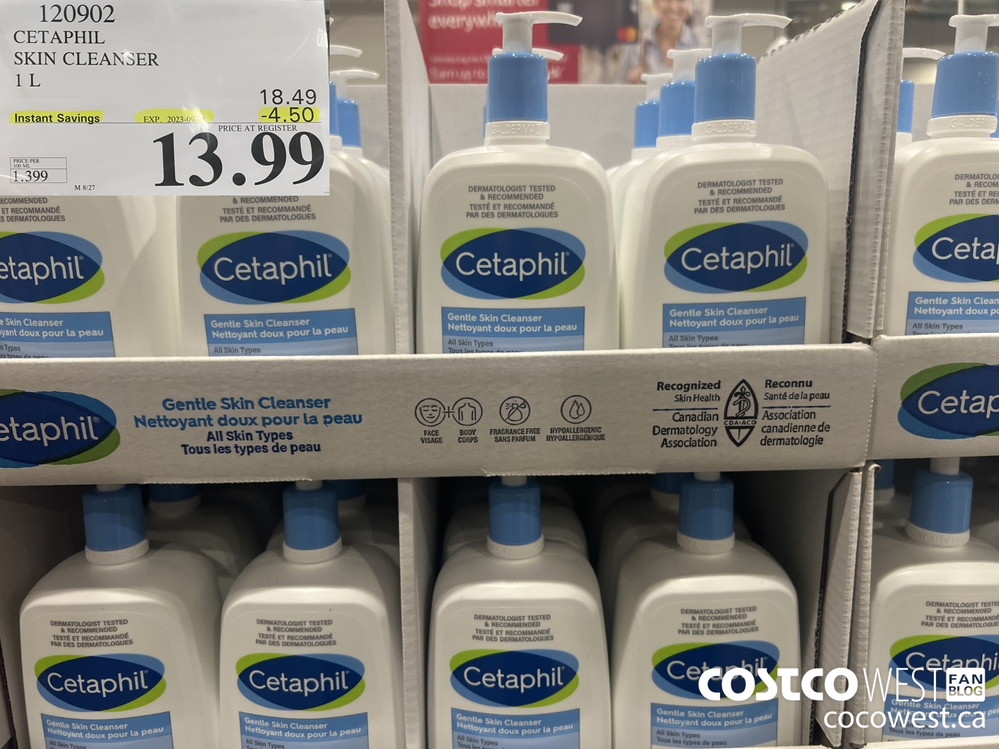 120902 CETAPHIL SKIN CLEANSER 1L ($4.50 INSTANT SAVINGS EXPIRES ON 2023-09-03) $13.99