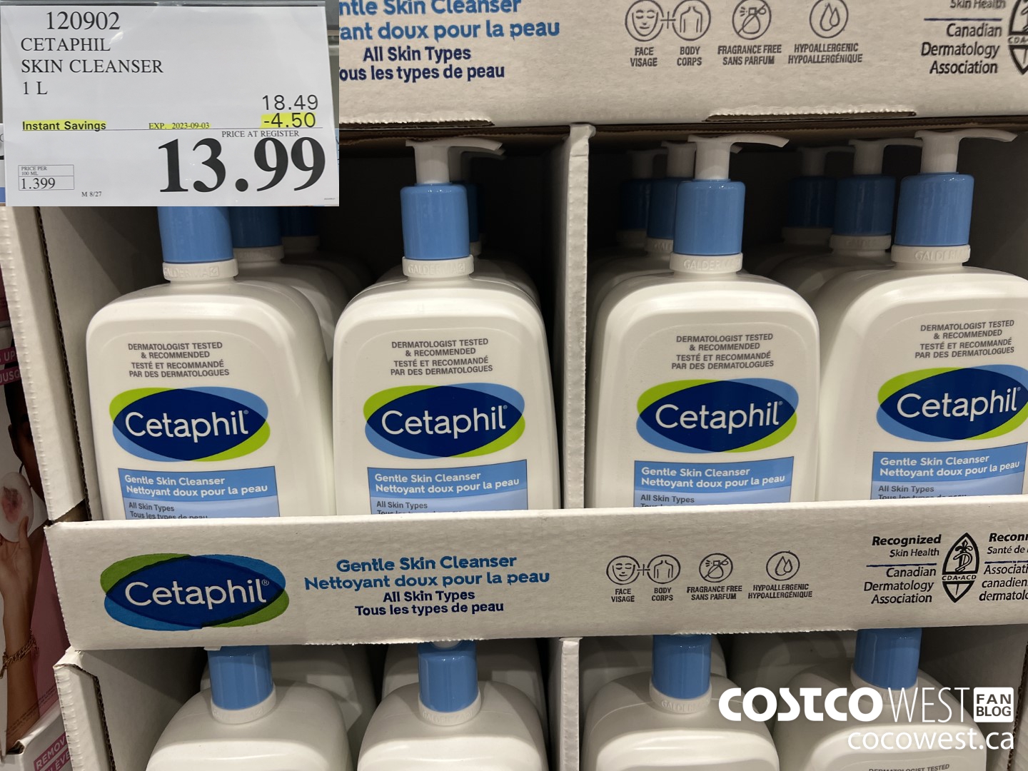120902 CETAPHIL SKIN CLEANSER 1L ($4.50 INSTANT SAVINGS EXPIRES ON 2023-09-03) $13.99