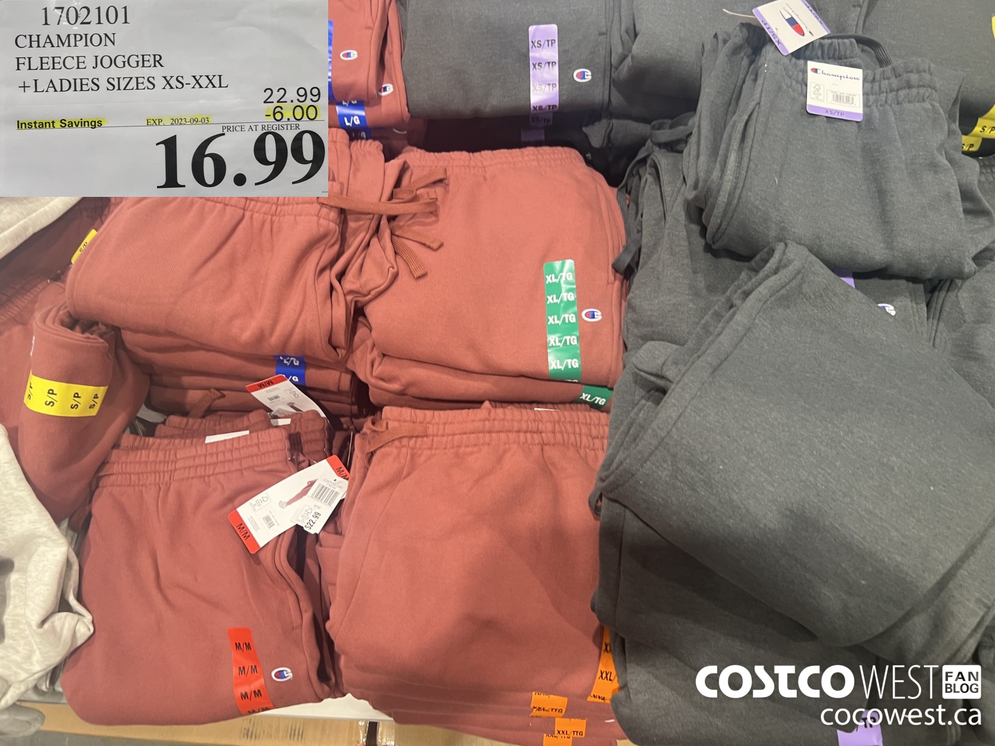 1702101 CHAMPION FLEECE JOGGER LADIES SIZES XS-XXL ($6.00 INSTANT SAVINGS EXPIRES ON 2023-09-03) $16.99