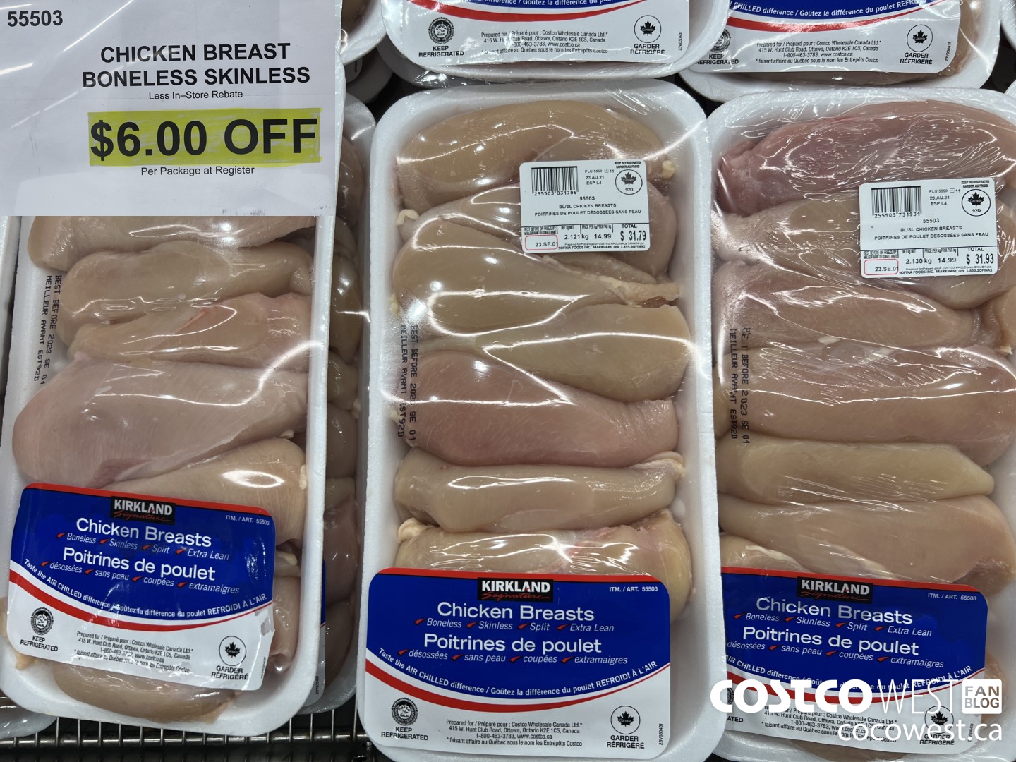 55503 CHICKEN BREAST BONELESS SKINLESS ($6.00 INSTANT SAVINGS)