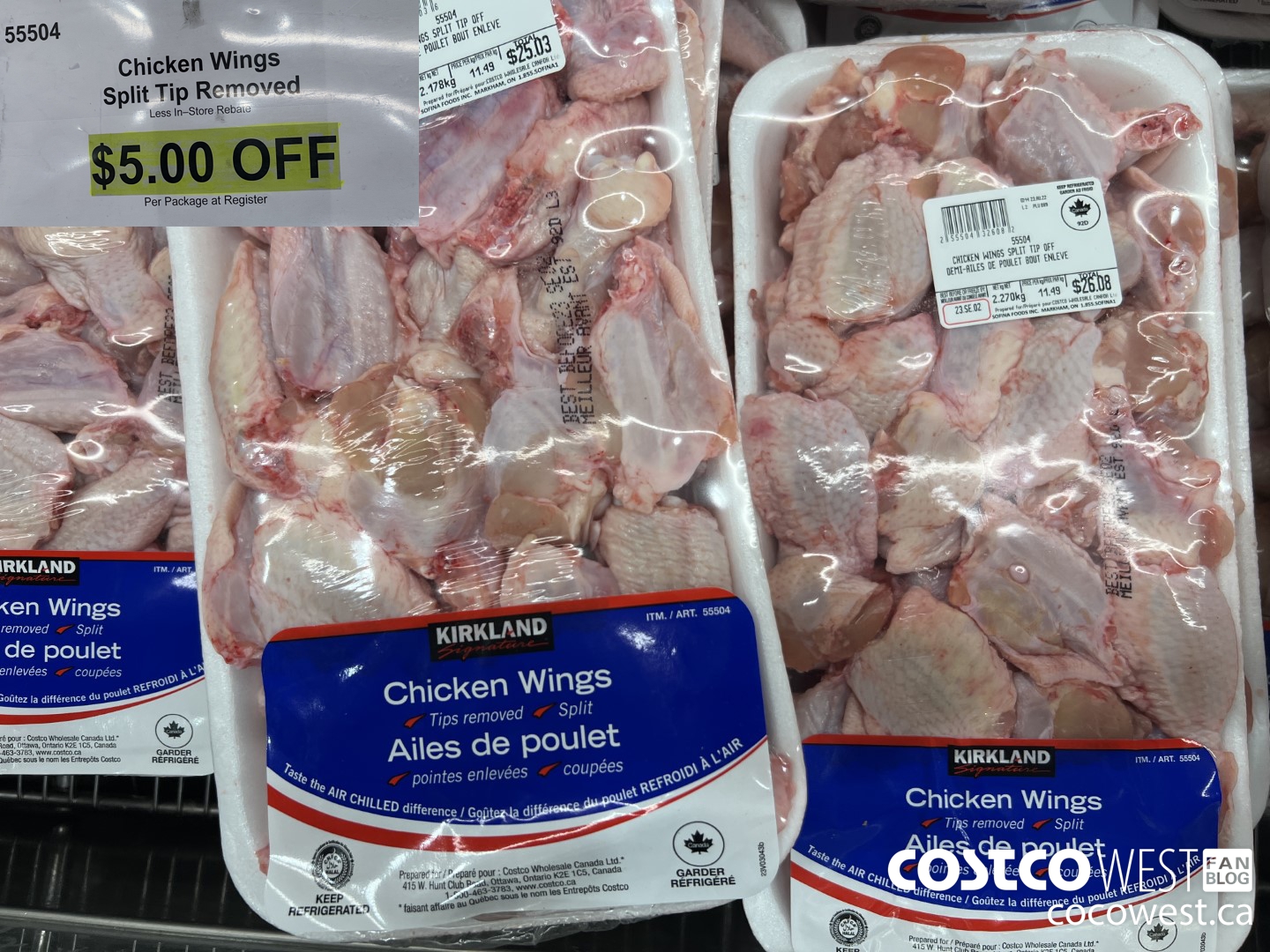 55504 CHICKEN WINGS SPLIT TIP REMOVED ($5.00 INSTANT SAVINGS)