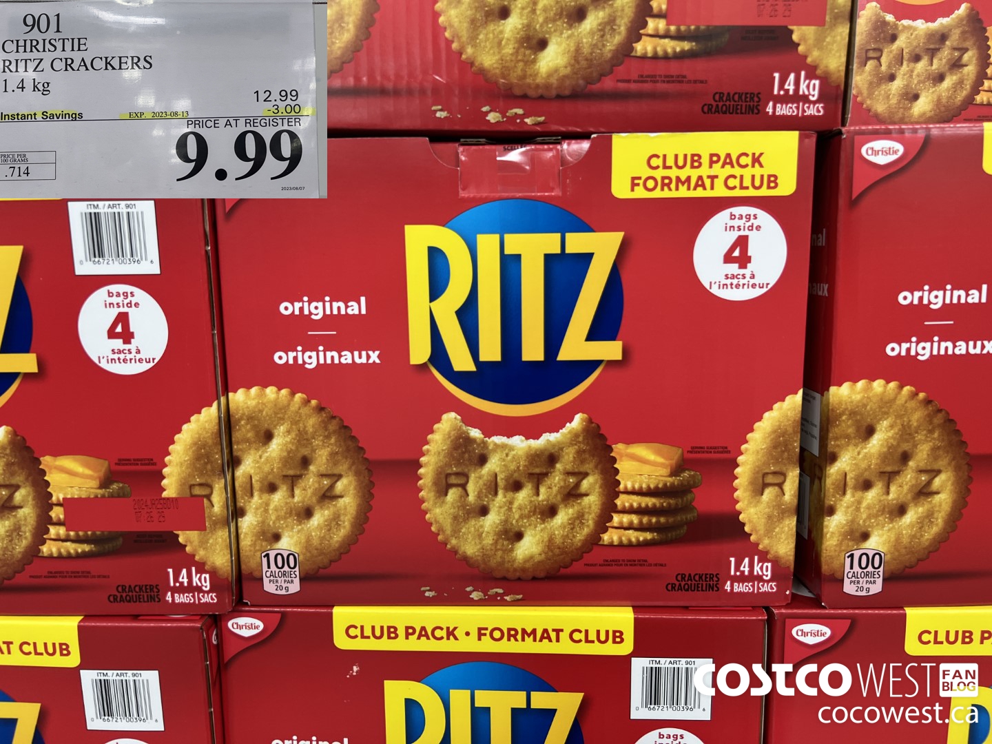 901 CHRISTIE RITZ CRACKERS 1.4 kg ($3.00 INSTANT SAVINGS EXPIRES ON 2023-08-13) $9.99